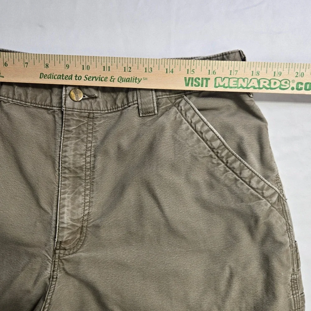 Carhartt B151 LBR Mens 36x32 Light Brown Canvas Dungaree Fit Work Pants Utility